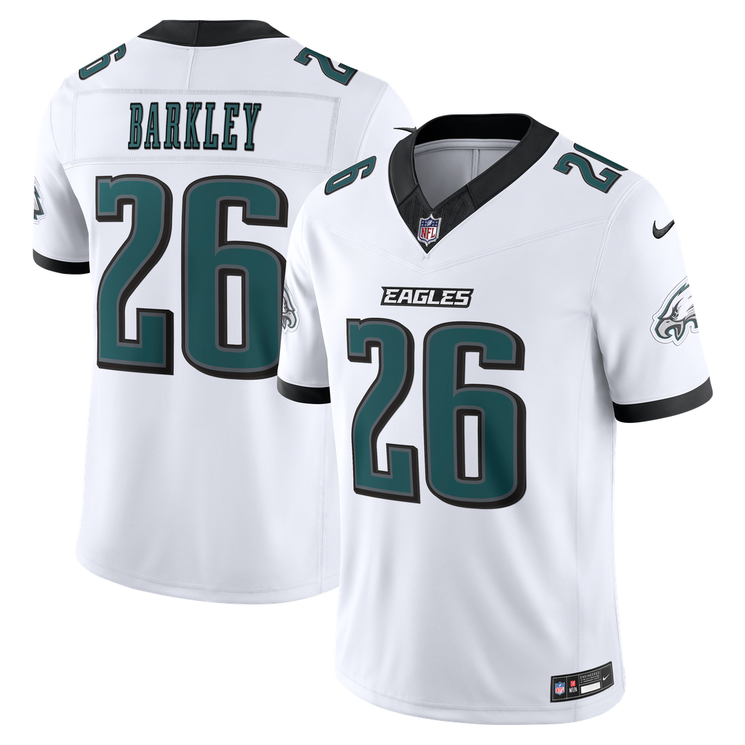 Philadelphia Eagles Saquon Barkley Nike White Vapor F.U.S.E. Stitched Limited Jersey product image 1, provided for visual