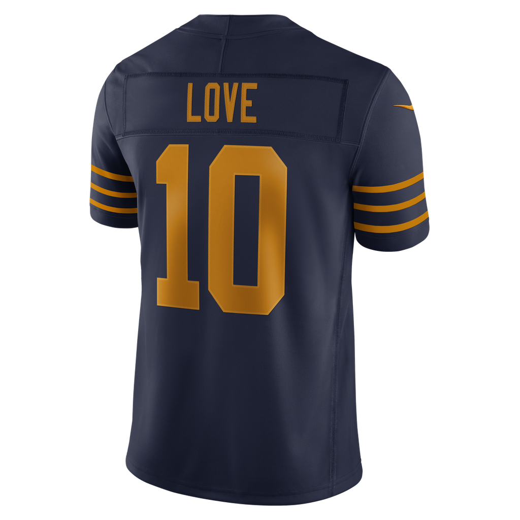 Green Bay Packers Jordan Love Nike Navy Alternate Vapor F.U.S.E. Stitched Limited Jersey product image 3, provided for
