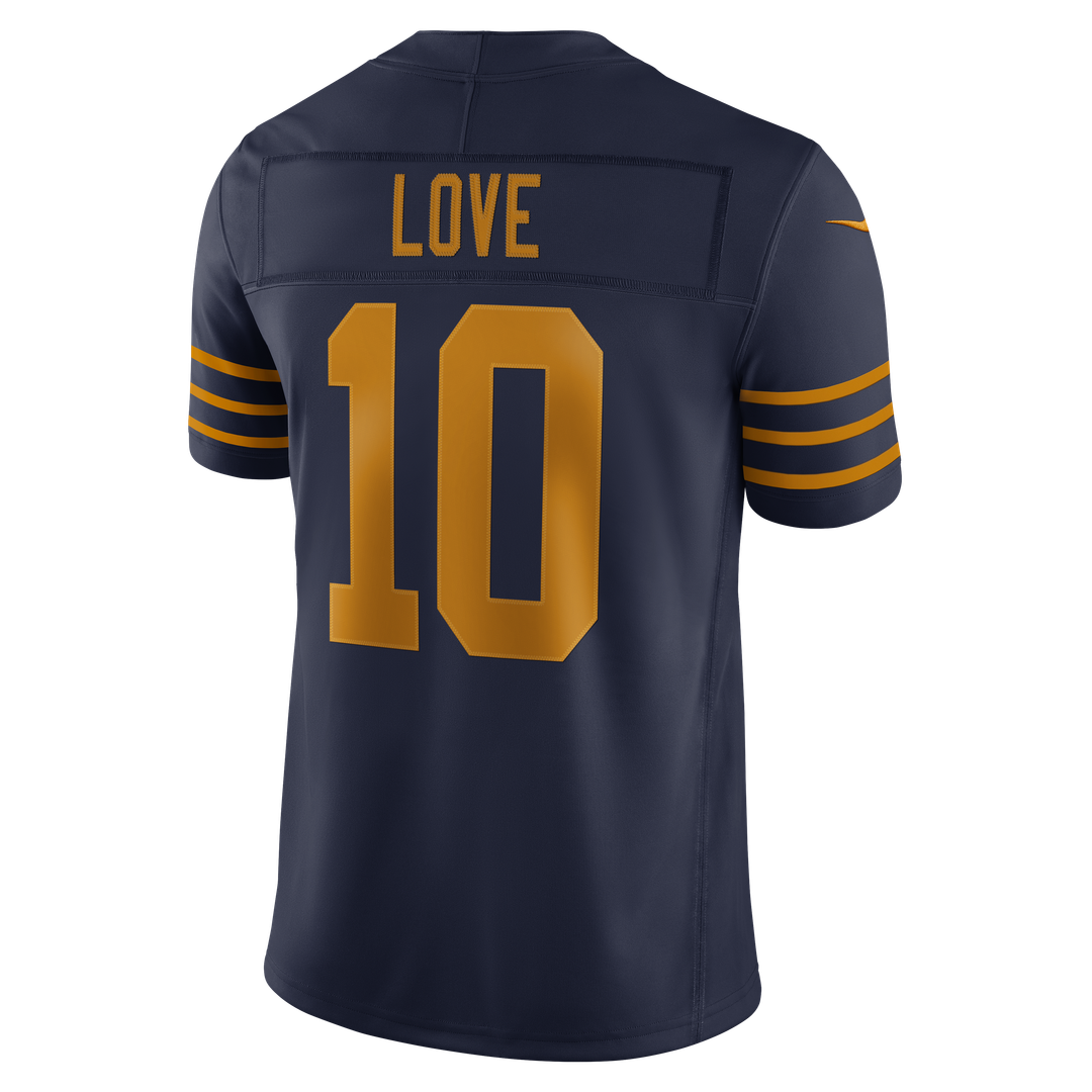 Green Bay Packers Jordan Love Nike Navy Alternate Vapor F.U.S.E. Stitched Limited Jersey product image 3, provided for