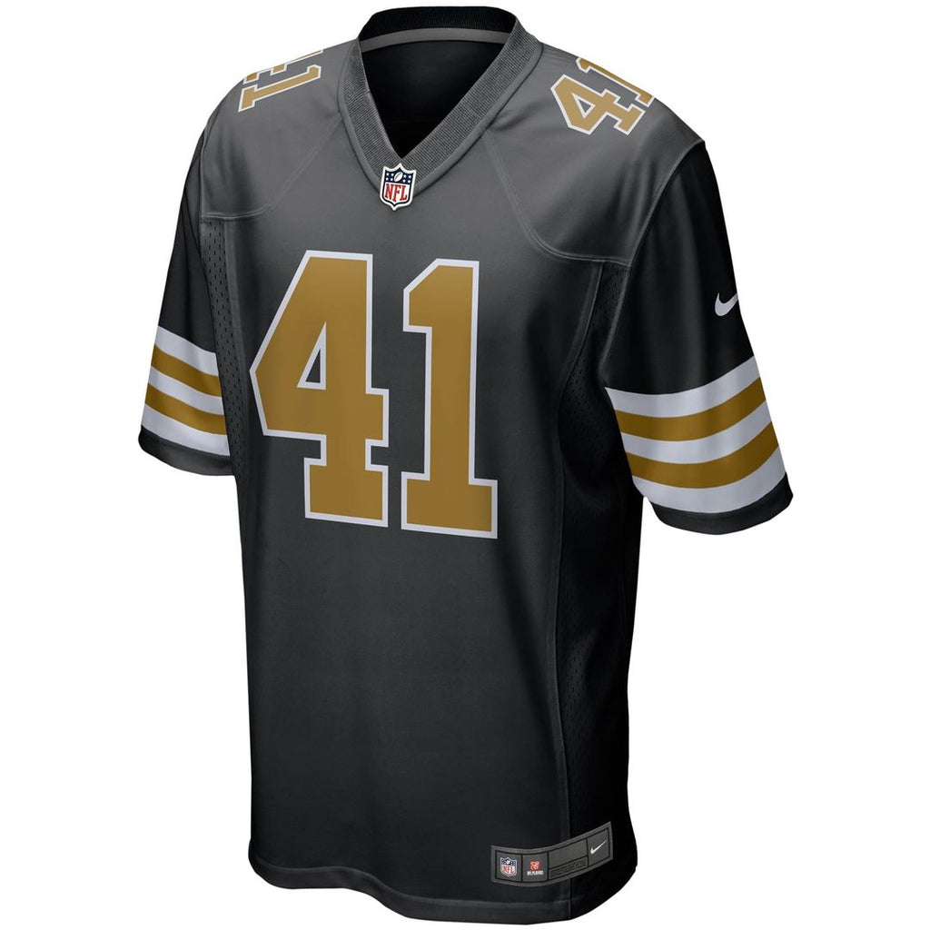 New Orleans Saints Alvin Kamara Nike Black Alternate Game Jersey product image 2, provided for visual reference and product