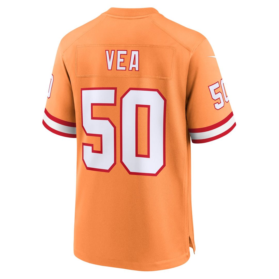 Tampa Bay Buccaneers Vita Vea Nike Orange Throwback Game Jersey product image 3, provided for visual reference and product