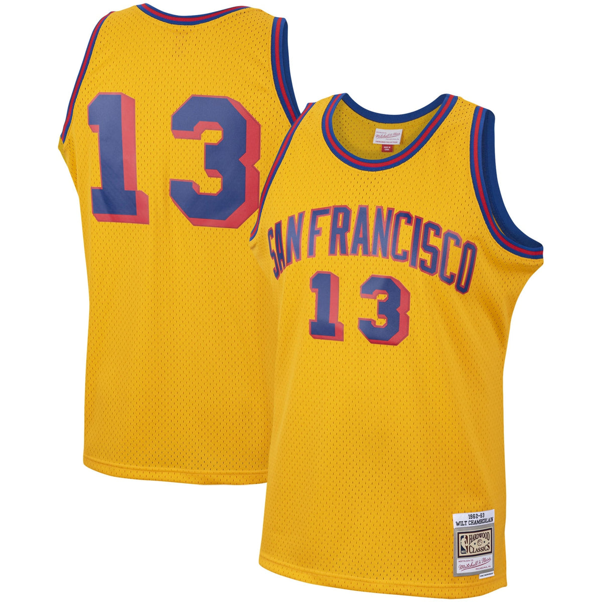 Mitchell & Ness Wilt Chamberlain Gold San Francisco Warriors 1962-63 Hardwood Classics Swingman Jersey product image 2,