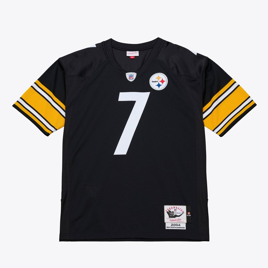 Pittsburgh Steelers Ben Roethlisberger Mitchell & Ness Black 2004 Authentic Throwback Jersey product image 1, provided for