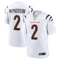 Cincinnati Bengals Evan McPherson Nike White Game Player Jersey product image 1, provided for visual reference and product