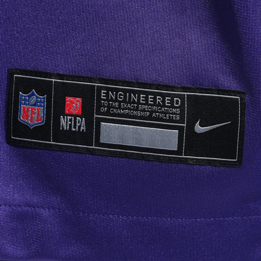 Minnesota Vikings Dallas Turner Nike Purple Alternate Game Jersey product image 6, provided for visual reference and product