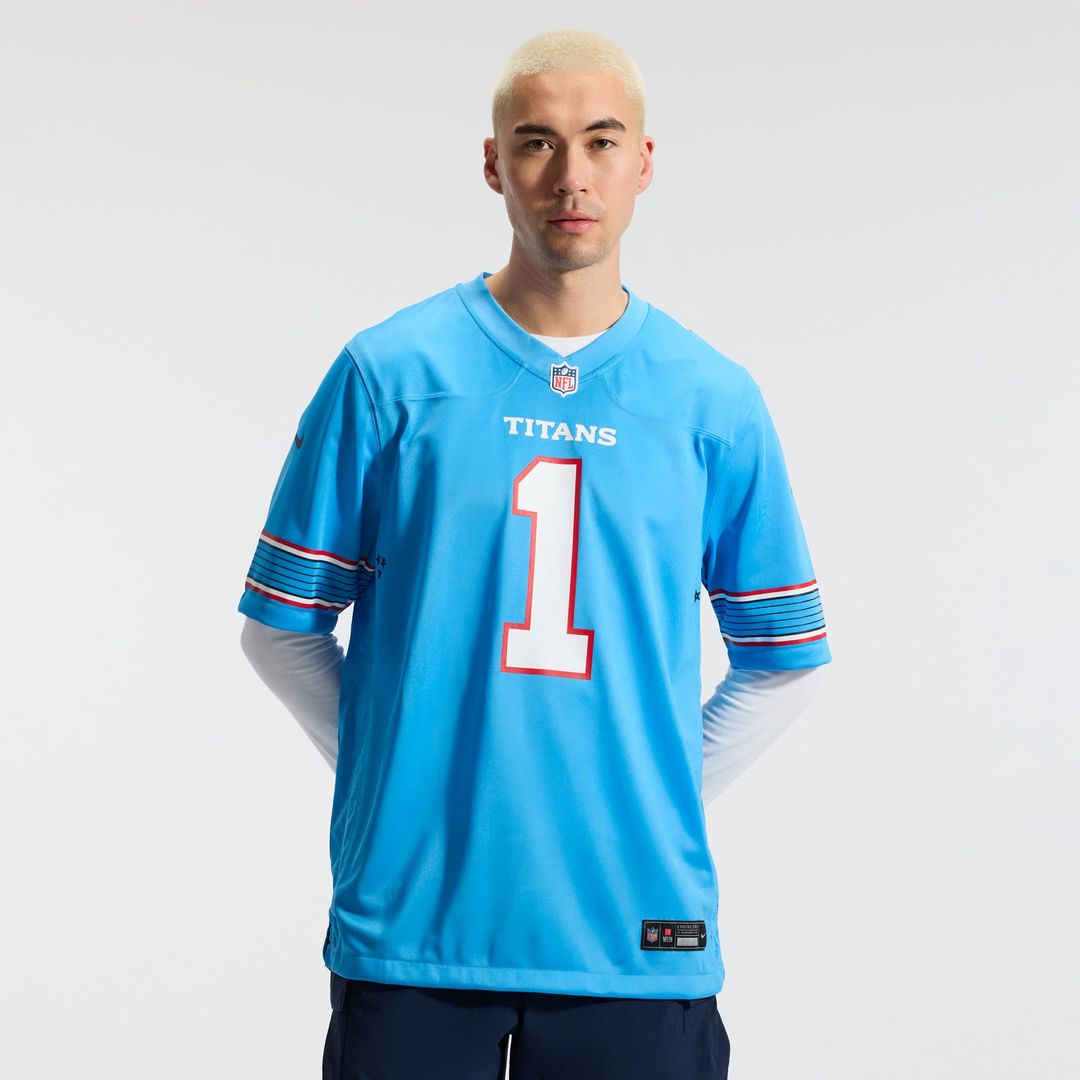 Tennessee Titans Cameron Ward Nike Light Blue Game Jersey product image 2, provided for visual reference and product detail