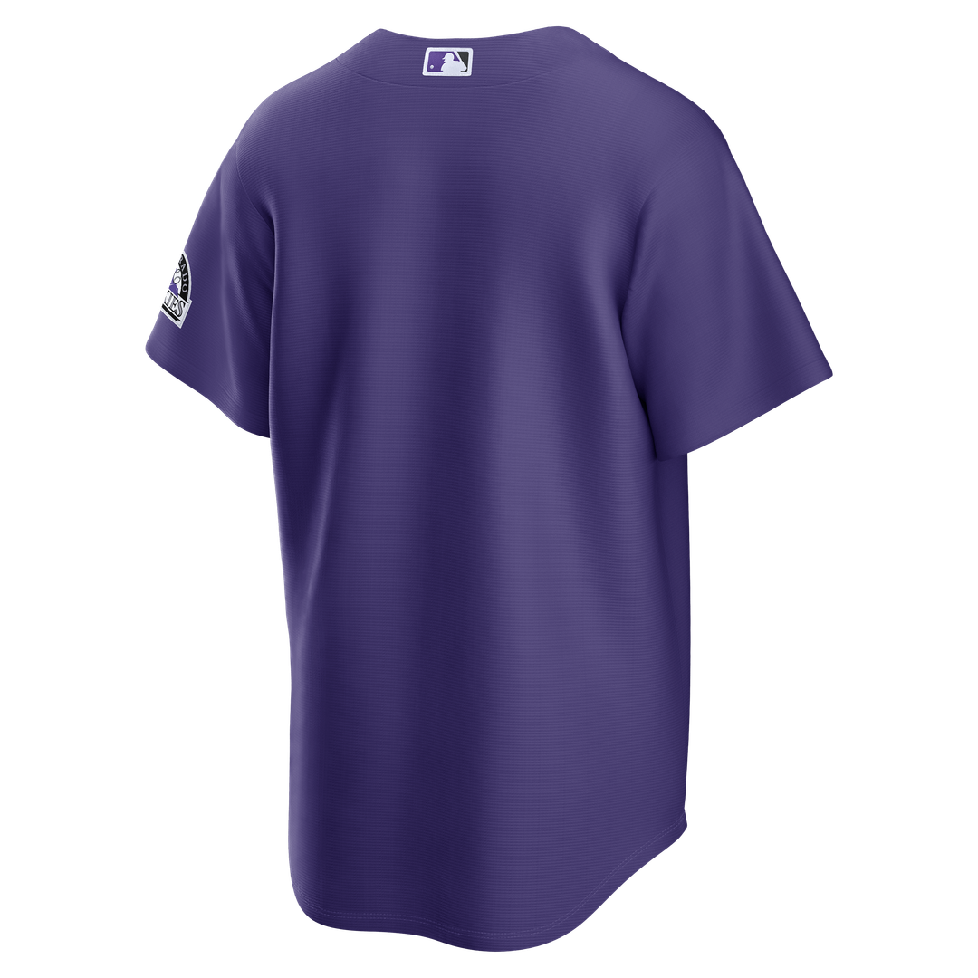 Colorado Rockies Nike Purple Alternate Stadium Jersey product image 3, provided for visual reference and product detail