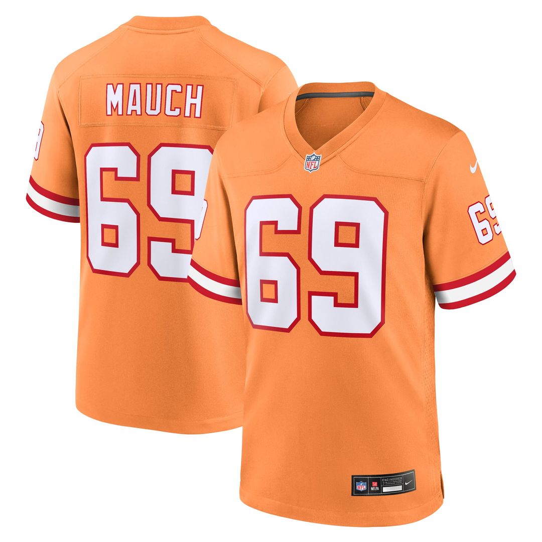 Tampa Bay Buccaneers Cody Mauch Nike Orange Alternate Game Jersey product image 1, provided for visual reference and product