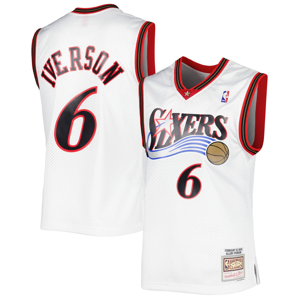 Mitchell & Ness Allen Iverson White Philadelphia 76ers 2002/03 Hardwood Classics Swingman Jersey product image 1, provided