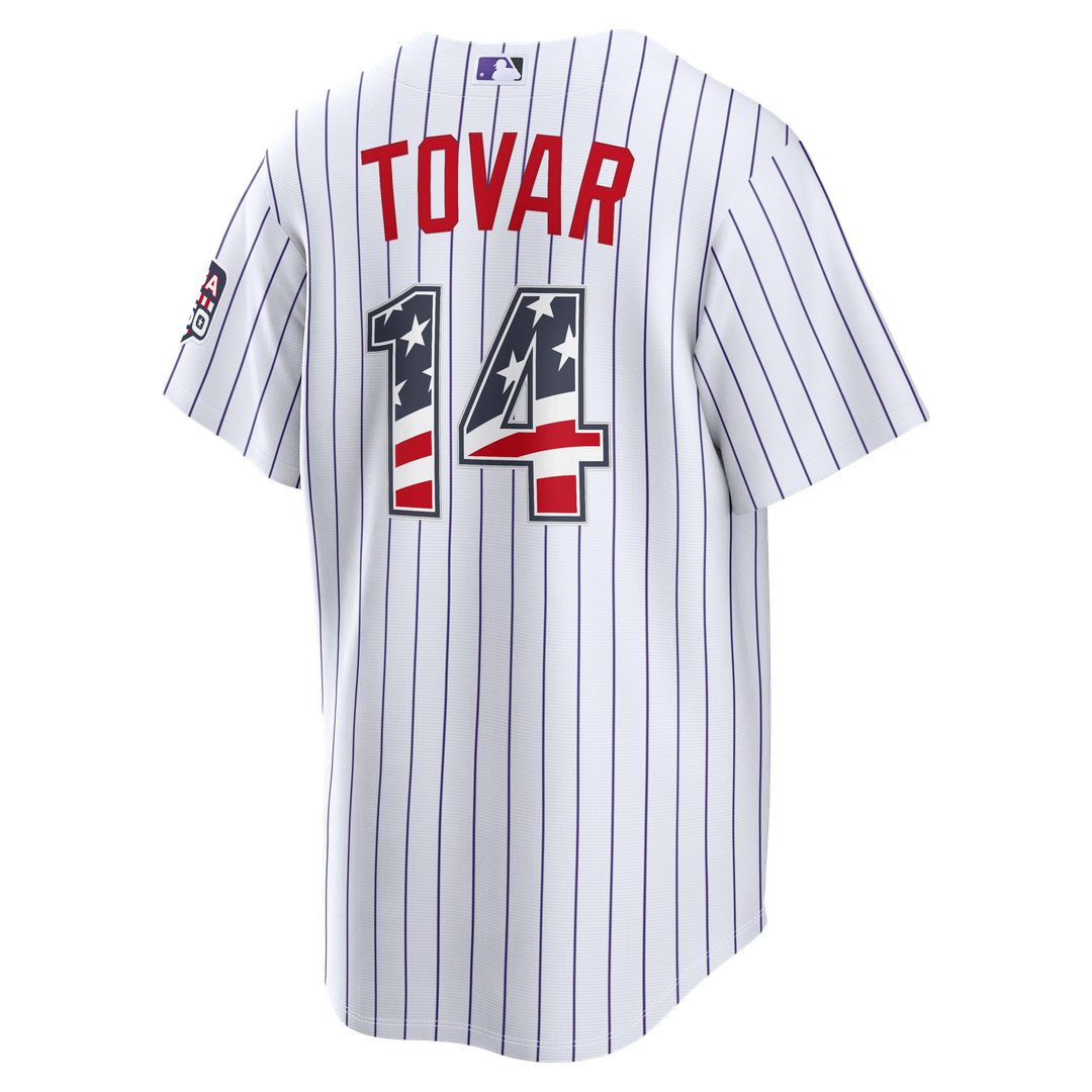 Fourth of July Colorado Rockies Ezequiel Tovar Nike White USA 250 Stadium Jersey product image 3, provided for visual