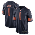 Chicago Bears Number 1 Groom Nike Navy Game Jersey product image 1, provided for visual reference and product detail review