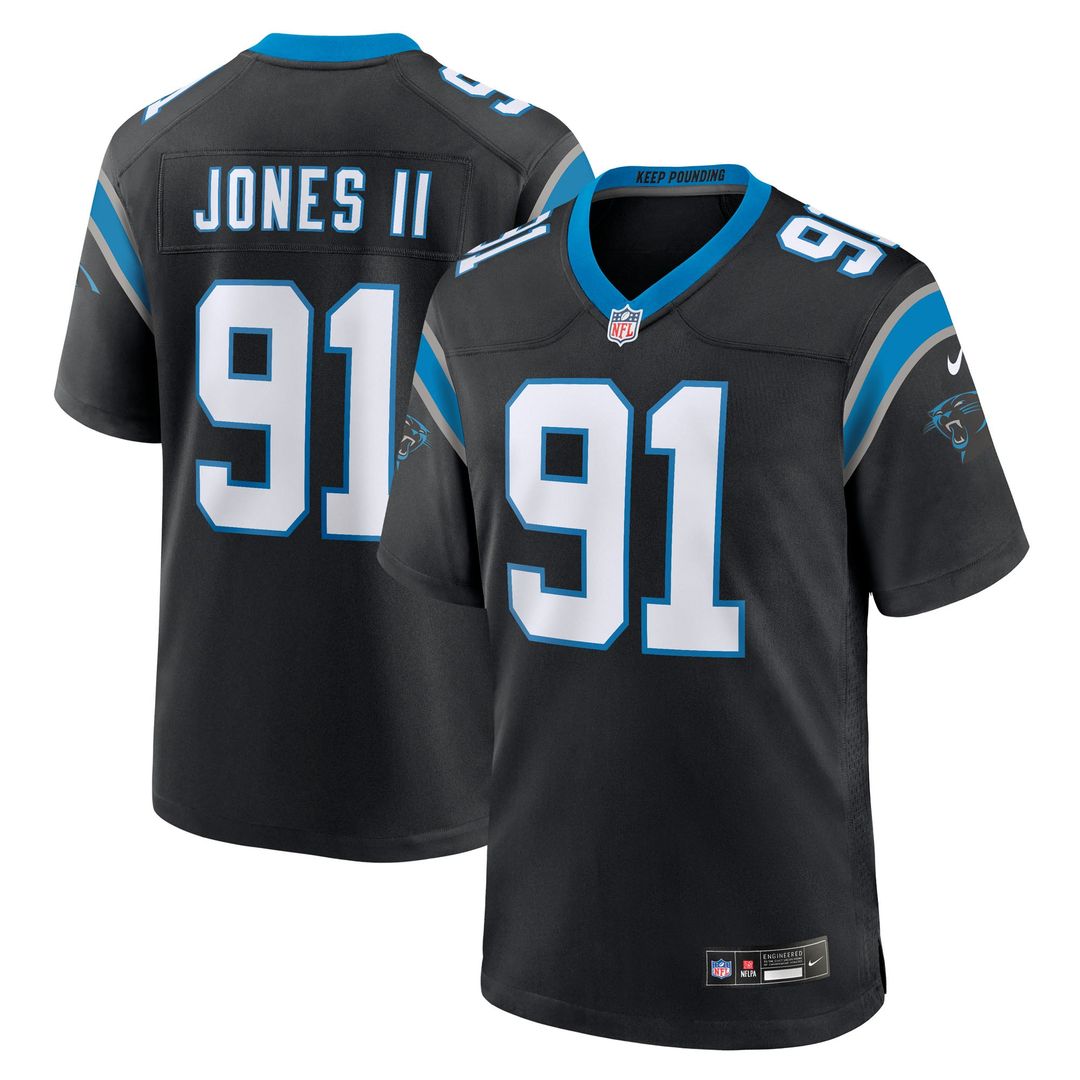 Carolina Panthers Patrick Jones II Nike Black Team Game Jersey product image 1, provided for visual reference and product