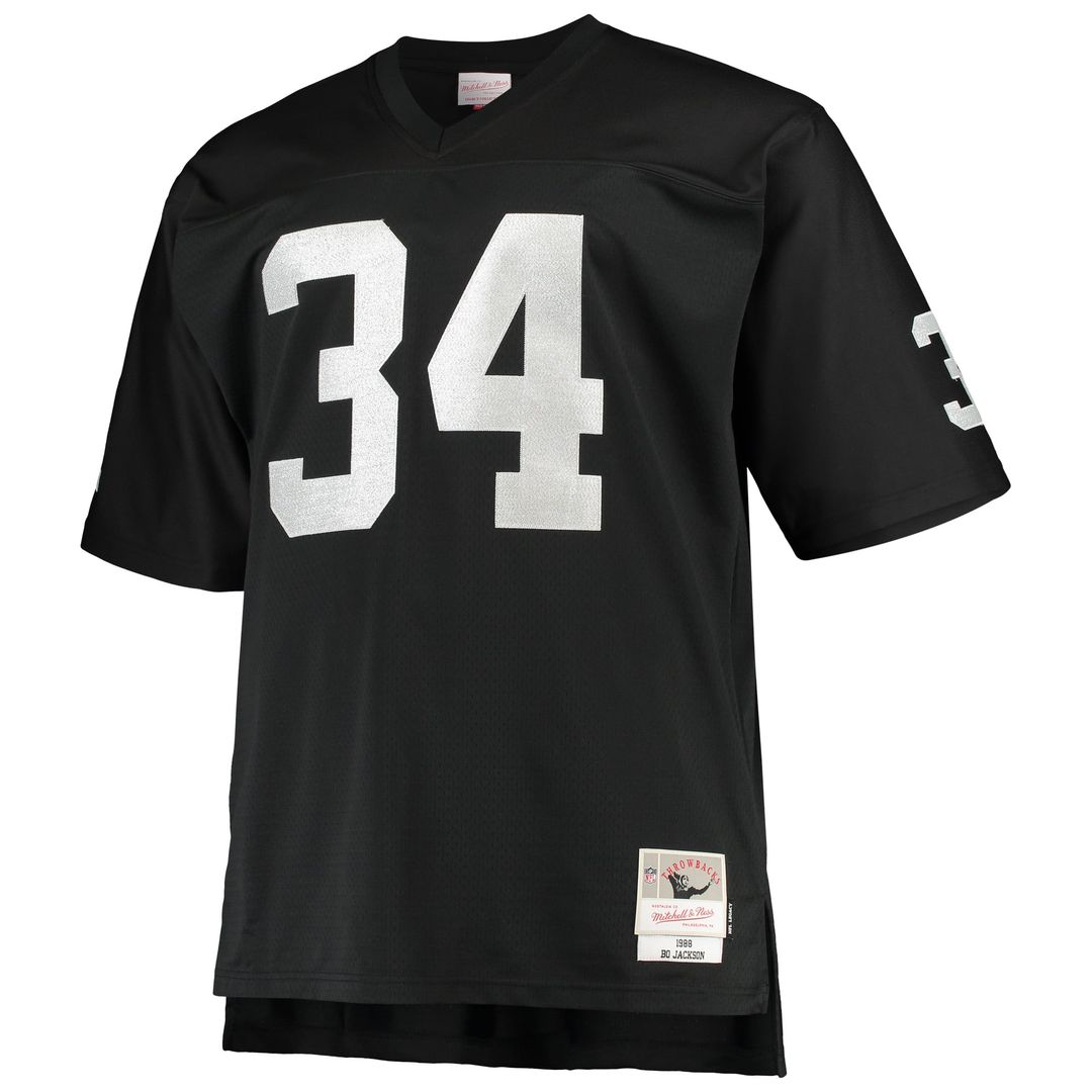 Las Vegas Raiders Bo Jackson Mitchell & Ness Black Big & Tall 1988 Retired Player Replica Jersey product image 5, provided