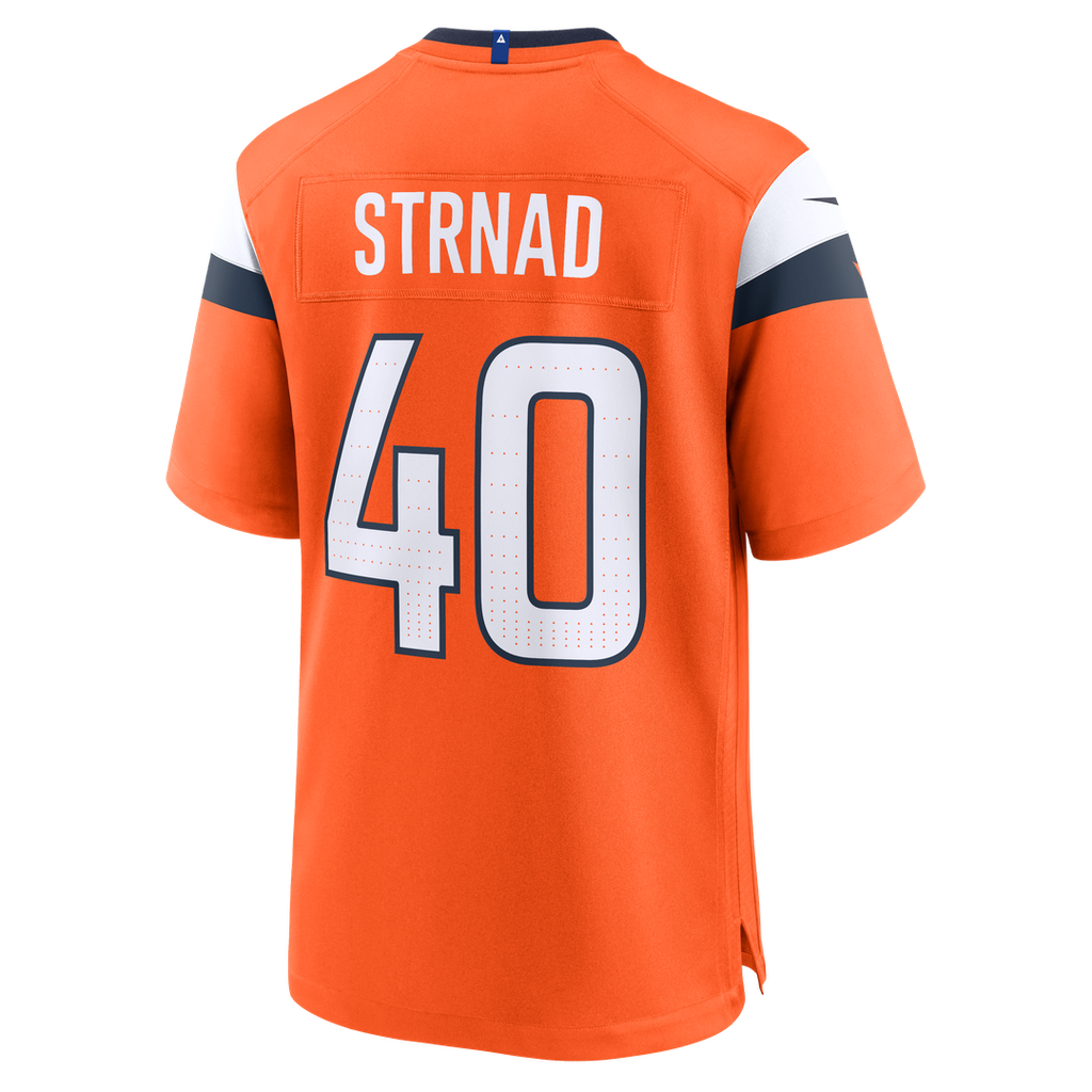 Denver Broncos Justin Strnad Nike Orange Team Game Jersey product image 3, provided for visual reference and product detail
