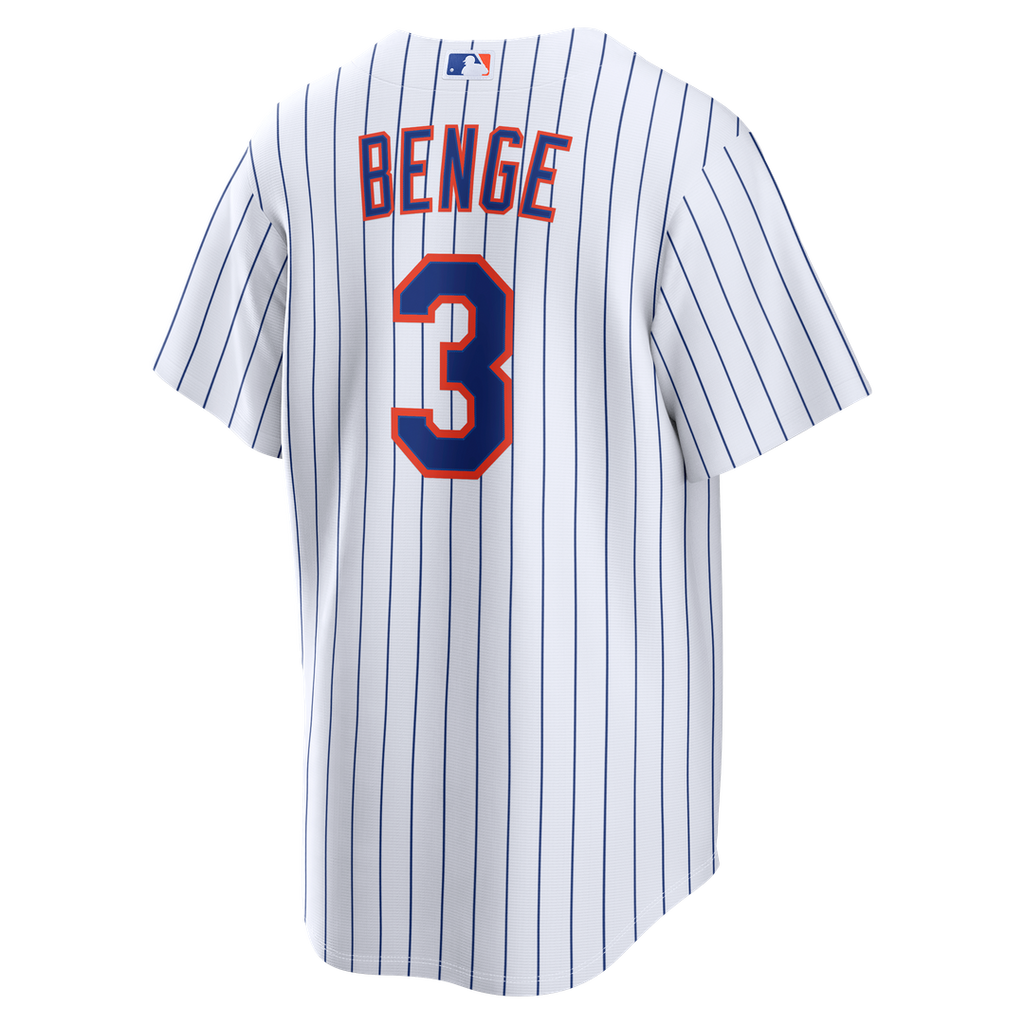 New York Mets Carson Benge Nike White Home Replica Jersey product image 3, provided for visual reference and product detail