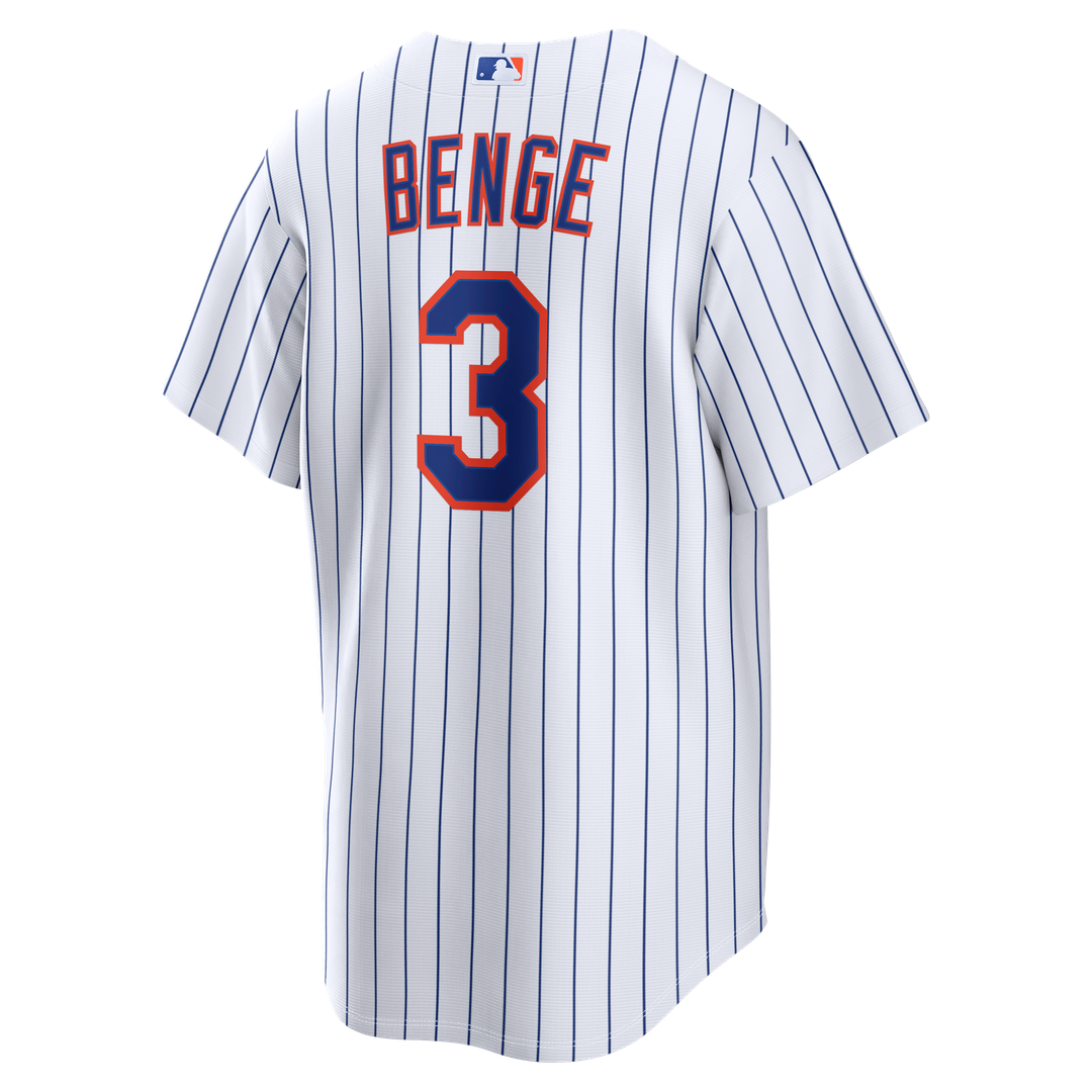 New York Mets Carson Benge Nike White Home Replica Jersey product image 3, provided for visual reference and product detail