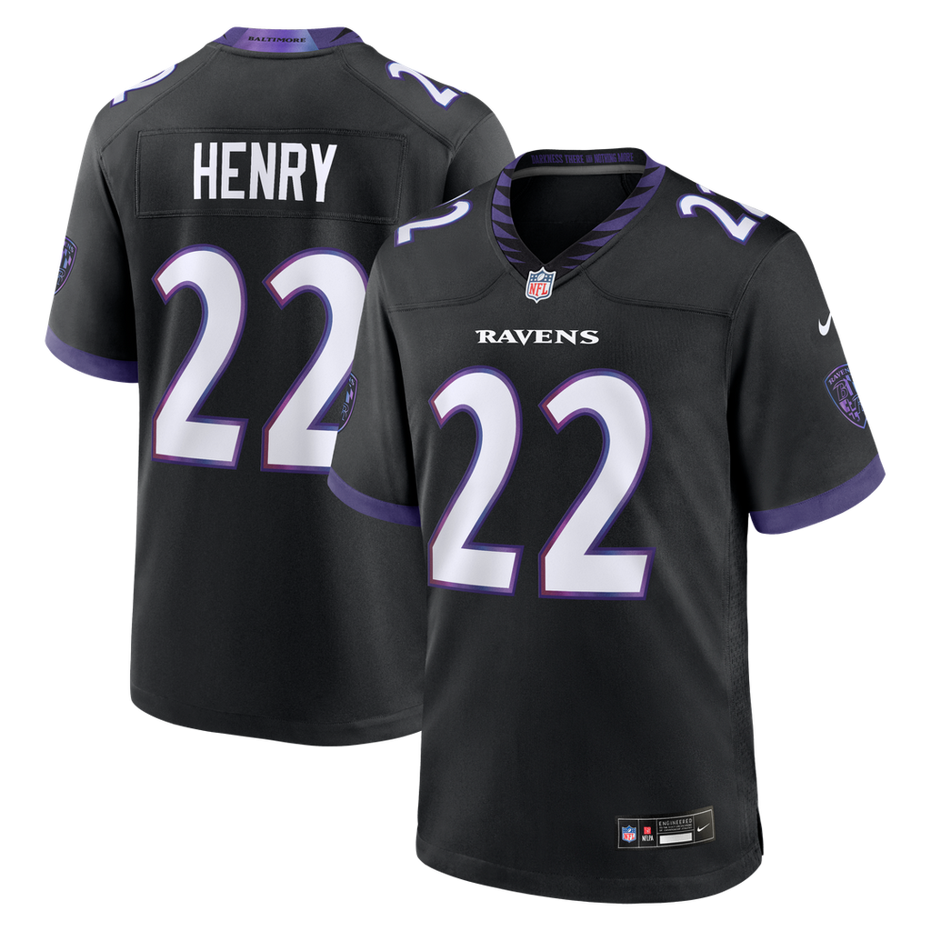 Baltimore Ravens Derrick Henry Nike Black Alternate Game Jersey product image 14, provided for visual reference and product