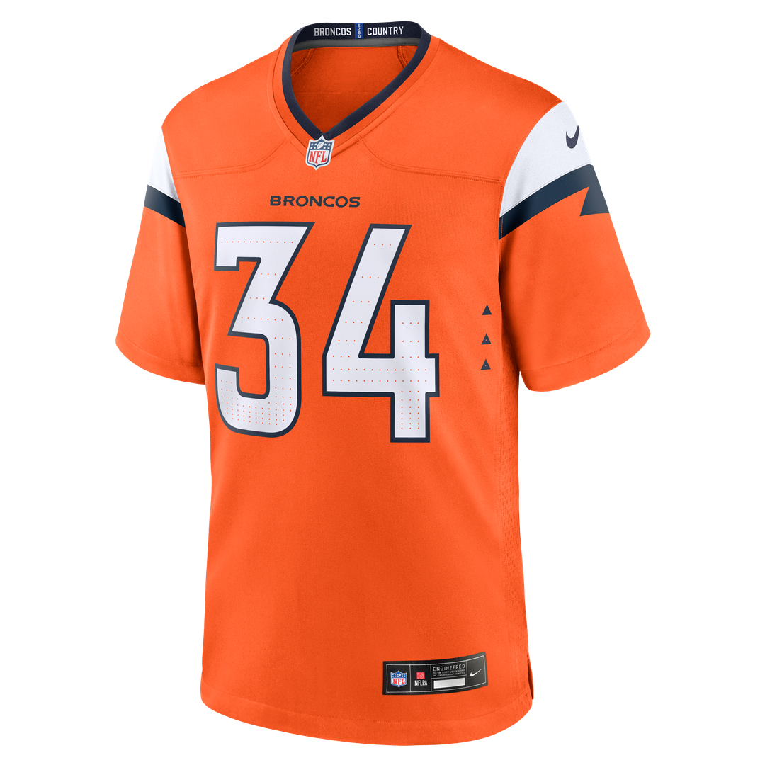 Denver Broncos JL Skinner Nike Orange Team Game Jersey product image 2, provided for visual reference and product detail