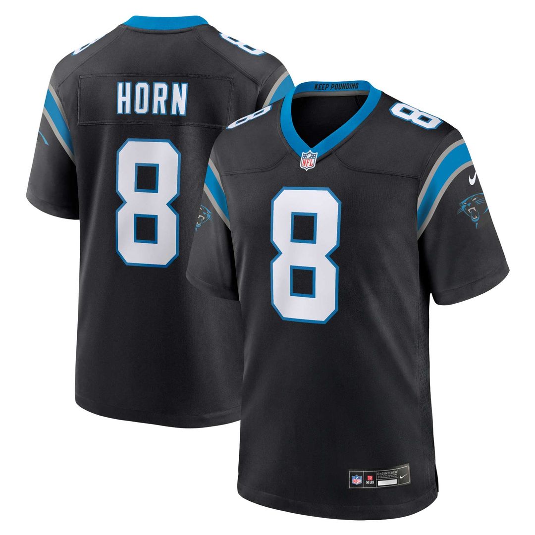 Carolina Panthers Jaycee Horn Nike Black Game Jersey product image 1, provided for visual reference and product detail review