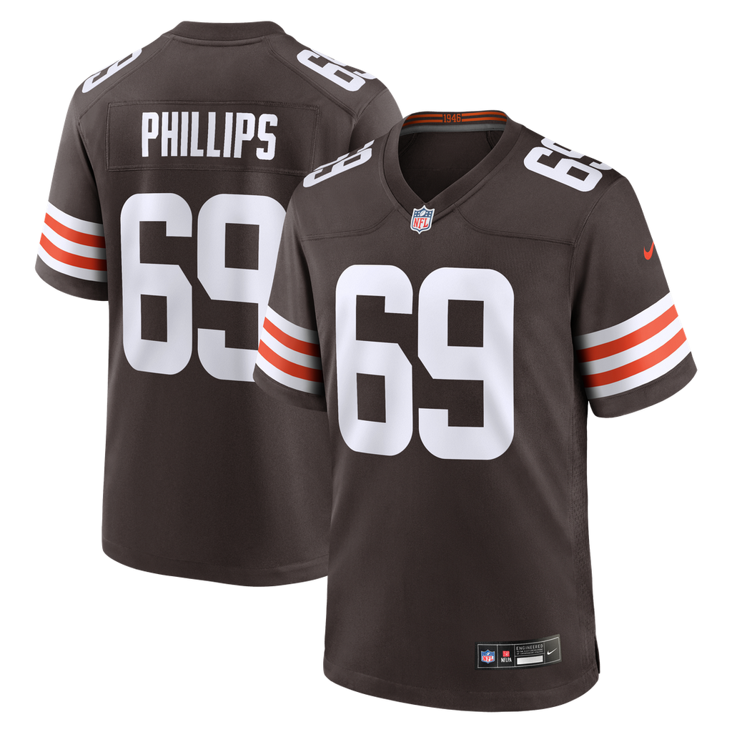 Cleveland Browns Tyre Phillips Nike Brown Team Game Jersey product image 1, provided for visual reference and product detail