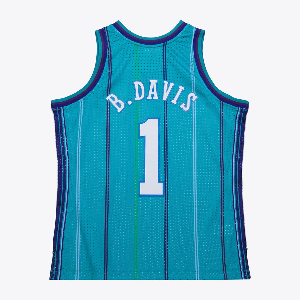 Charlotte Hornets Mitchell & Ness Baron Davis 1999 Swingman Road Authentic Jersey - Teal product image 4, provided for