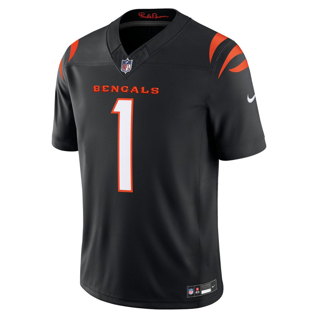Cincinnati Bengals Ja'Marr Chase Nike Black Team Vapor F.U.S.E. Stitched Limited Jersey product image 2, provided for visual