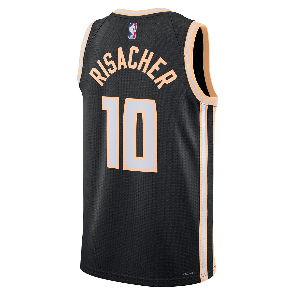Atlanta Hawks Nike 2025/26 City Edition Swingman Jersey - Black - Zaccharie Risacher - Unisex product image 4, provided for
