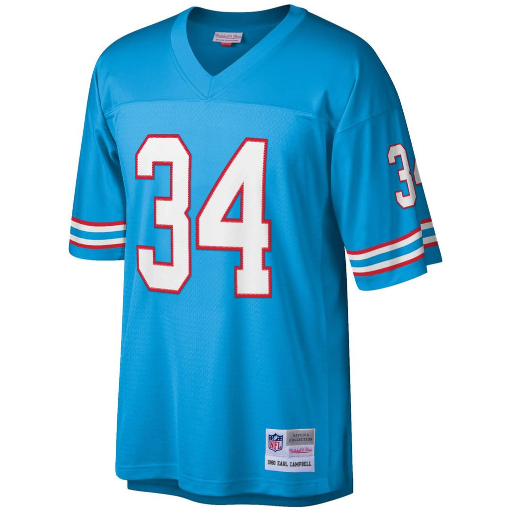 Houston Oilers Earl Campbell Mitchell & Ness Light Blue Legacy Replica Jersey product image 2, provided for visual reference
