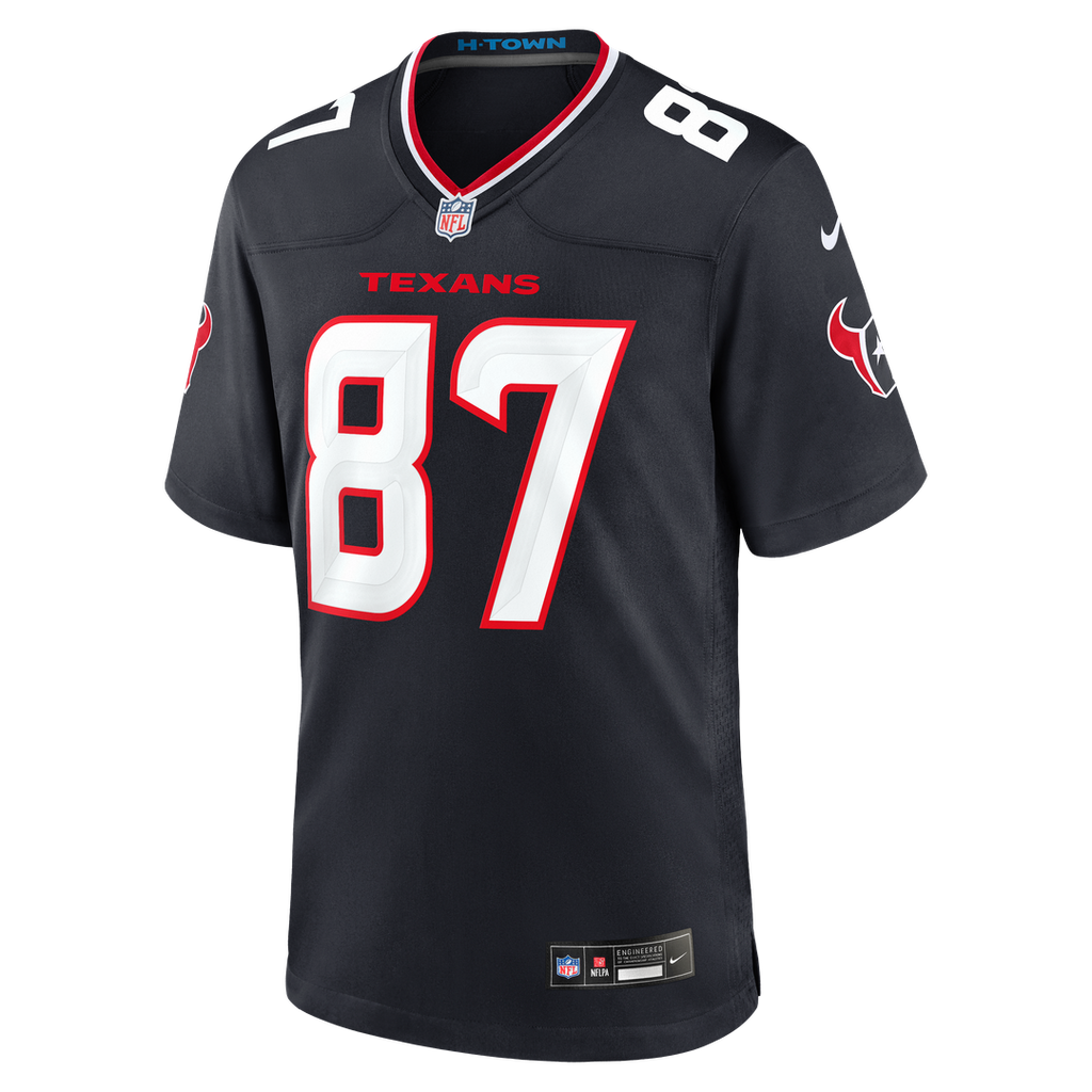 Houston Texans Cade Stover Nike Navy Game Jersey product image 2, provided for visual reference and product detail review