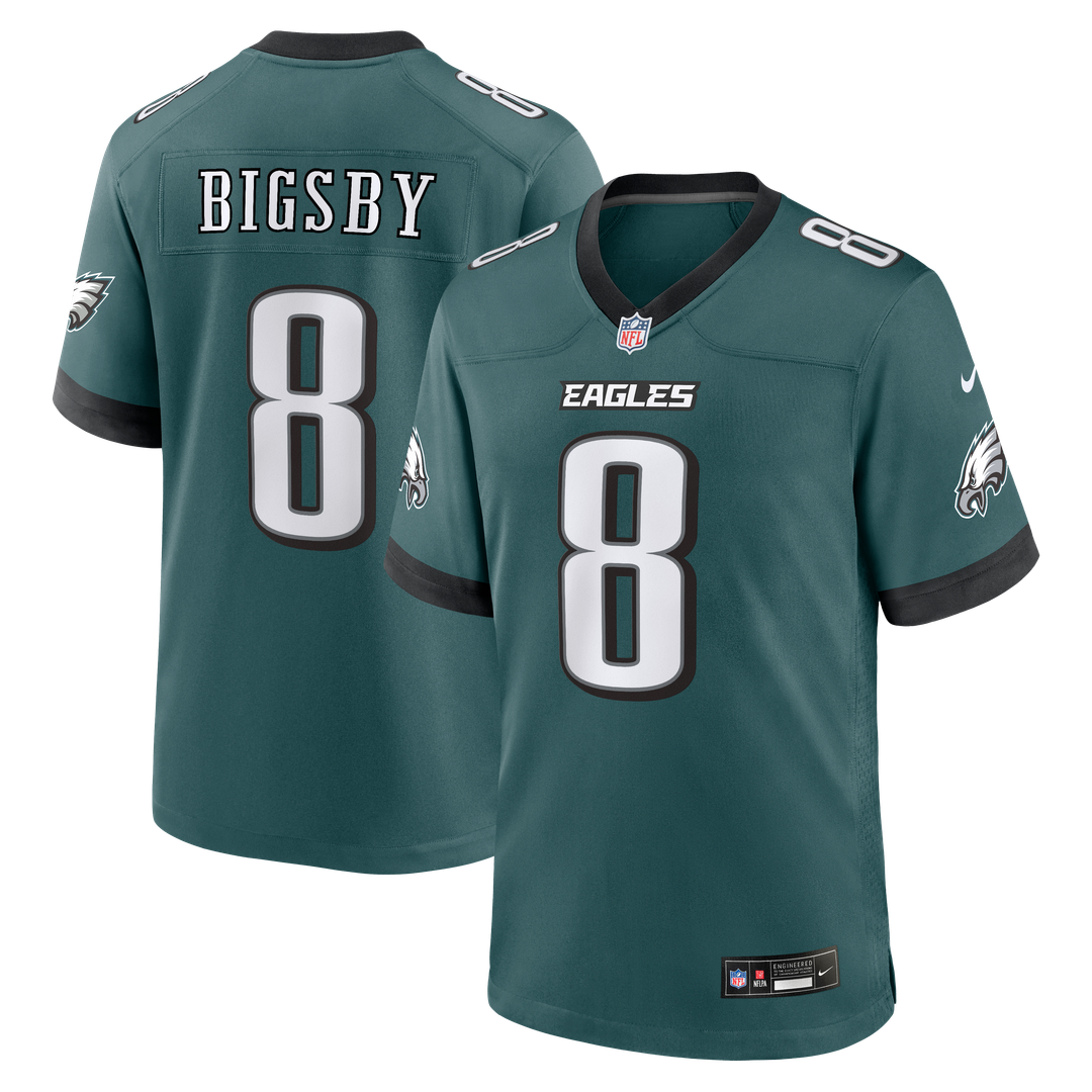Philadelphia Eagles Tank Bigsby Nike Midnight Green Team Game Jersey product image 1, provided for visual reference and