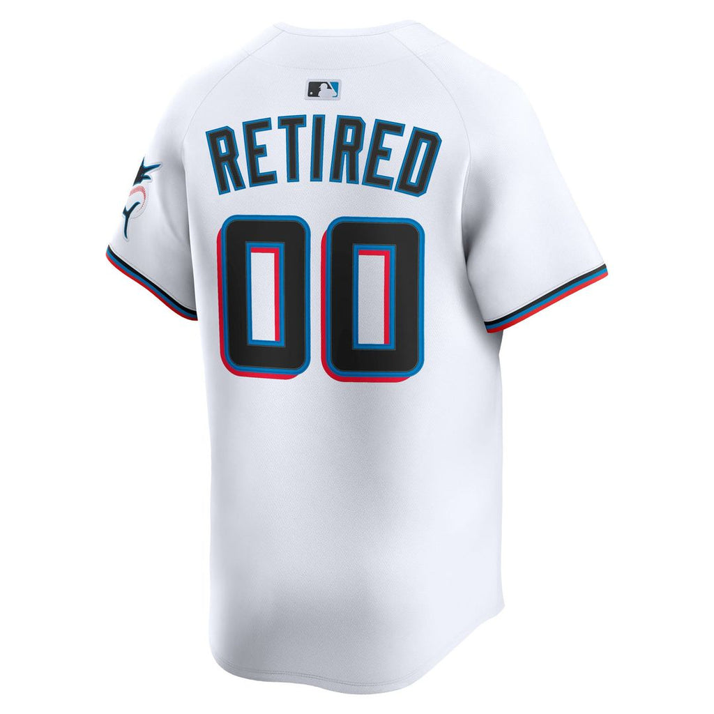 Miami Marlins Nike White Home Limited Pick-A-Player Retired Roster Jersey product image 3, provided for visual reference and