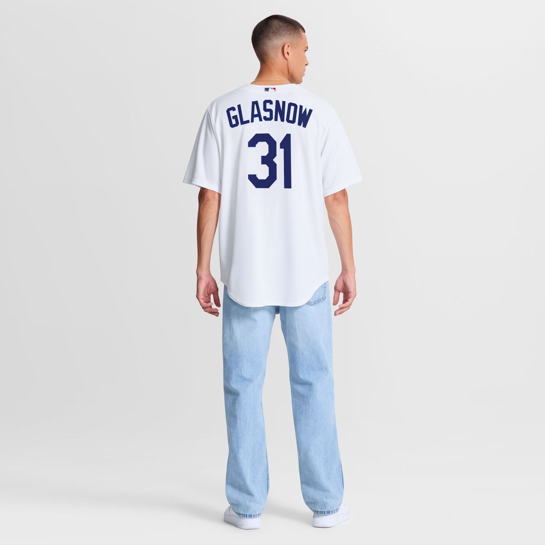 Los Angeles Dodgers Tyler Glasnow Nike White Home Replica Jersey product image 3, provided for visual reference and product