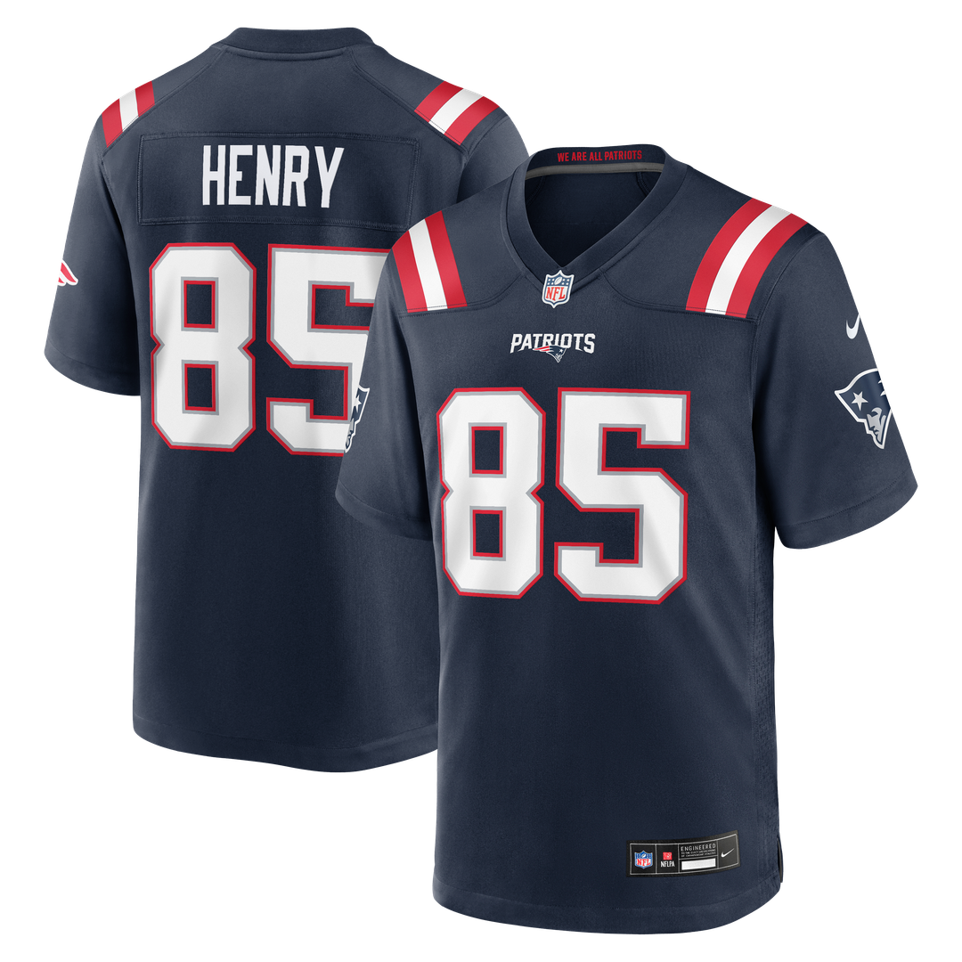 New England Patriots Hunter Henry Nike Navy Team Game Jersey product image 1, provided for visual reference and product