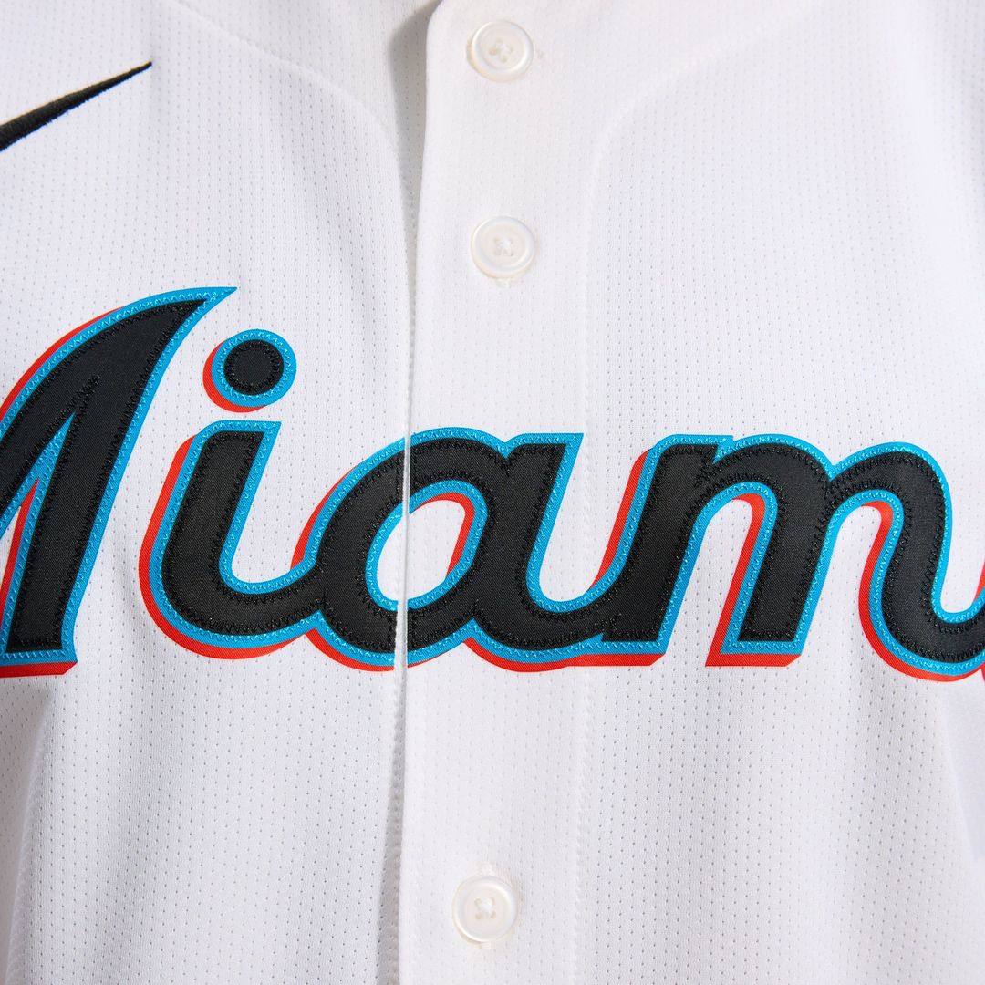 Miami Marlins Nike White Home Limited Jersey product image 10, provided for visual reference and product detail review