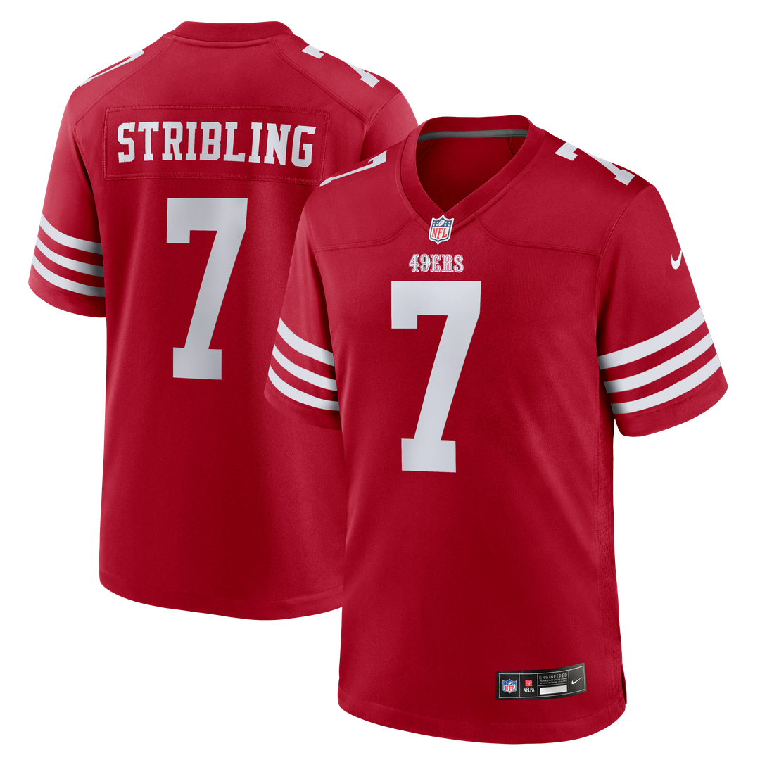 San Francisco 49ers De'Zhaun Stribling Nike Scarlet Game Jersey product image 1, provided for visual reference and product