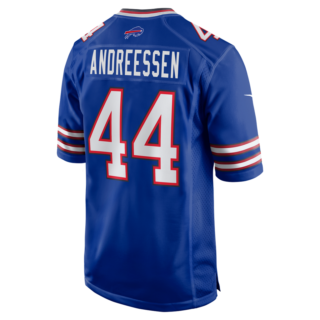 Buffalo Bills Joe Andreessen Nike Royal Game Jersey product image 3, provided for visual reference and product detail review