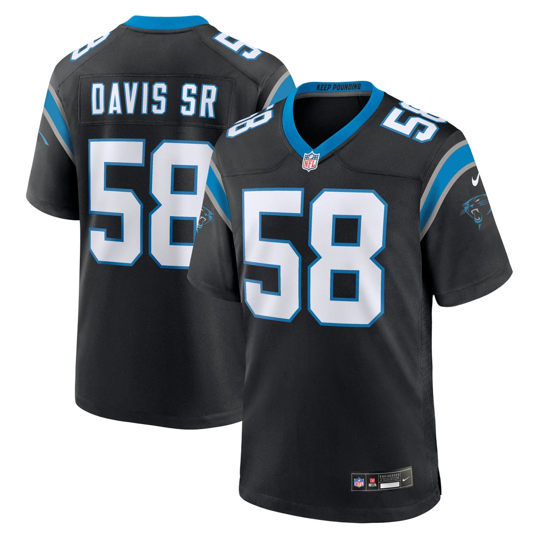 Carolina Panthers Thomas Davis Sr. Nike Black Team Retired Game Jersey product image 1, provided for visual reference and