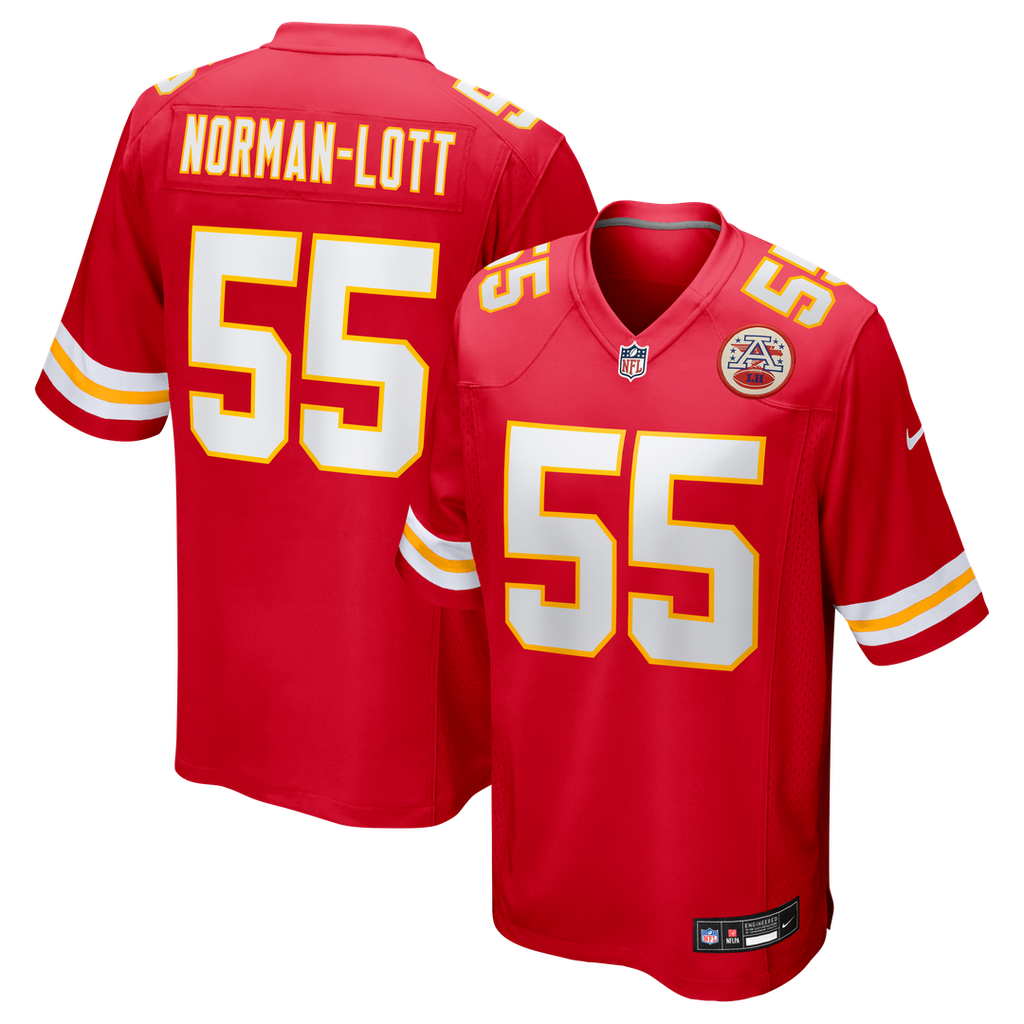 Kansas City Chiefs Omarr Norman-Lott Nike Red Team Game Jersey product image 1, provided for visual reference and product