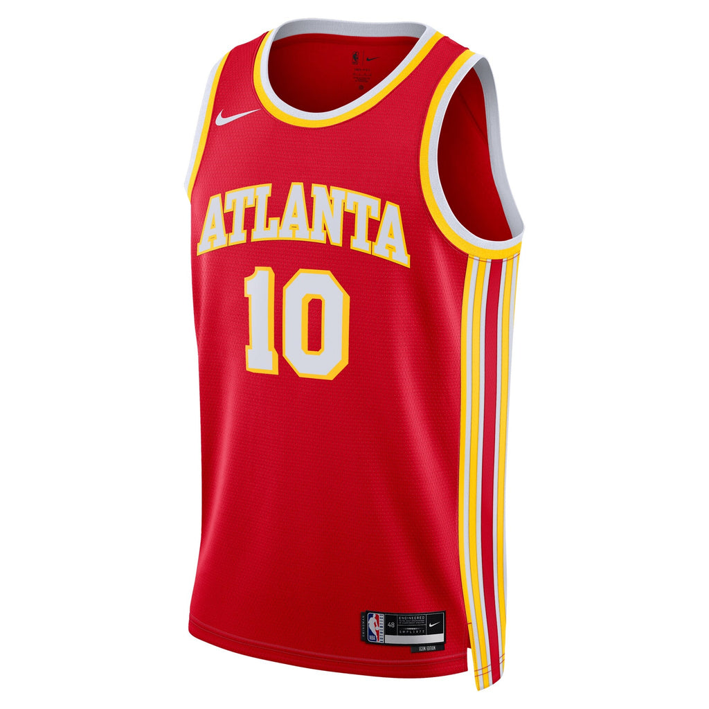 Atlanta Hawks Nike Icon Swingman Jersey - Red - Zaccharie Risacher - Unisex product image 3, provided for visual reference
