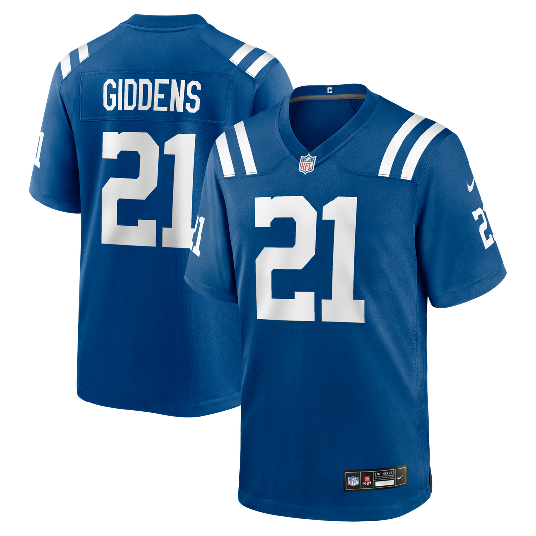 Indianapolis Colts DJ Giddens Nike Royal Team Game Jersey product image 1, provided for visual reference and product detail