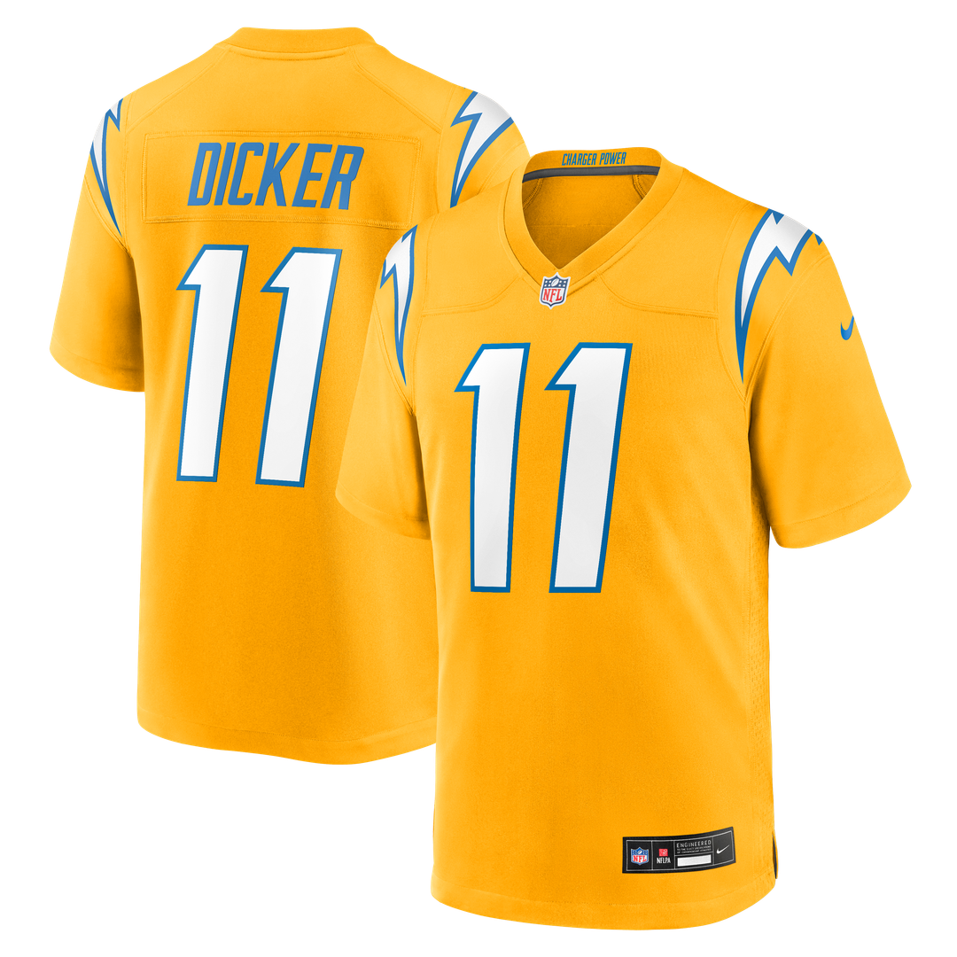 Los Angeles Chargers Cameron Dicker Nike Gold Alternate Game Jersey product image 4, provided for visual reference and