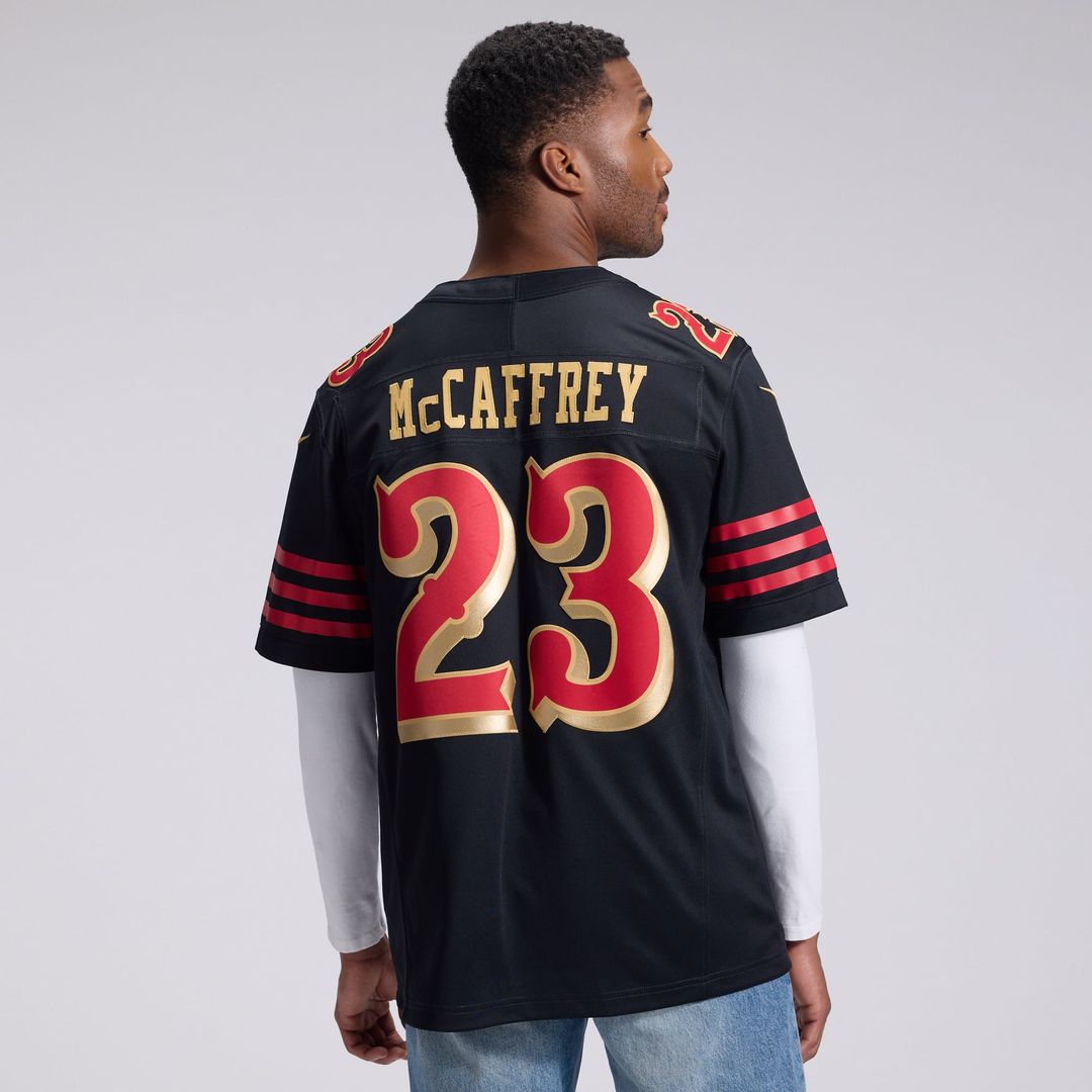 San Francisco 49ers Christian McCaffrey Nike Black Rivalries Collection Stitched Limited Jersey product image 3, provided