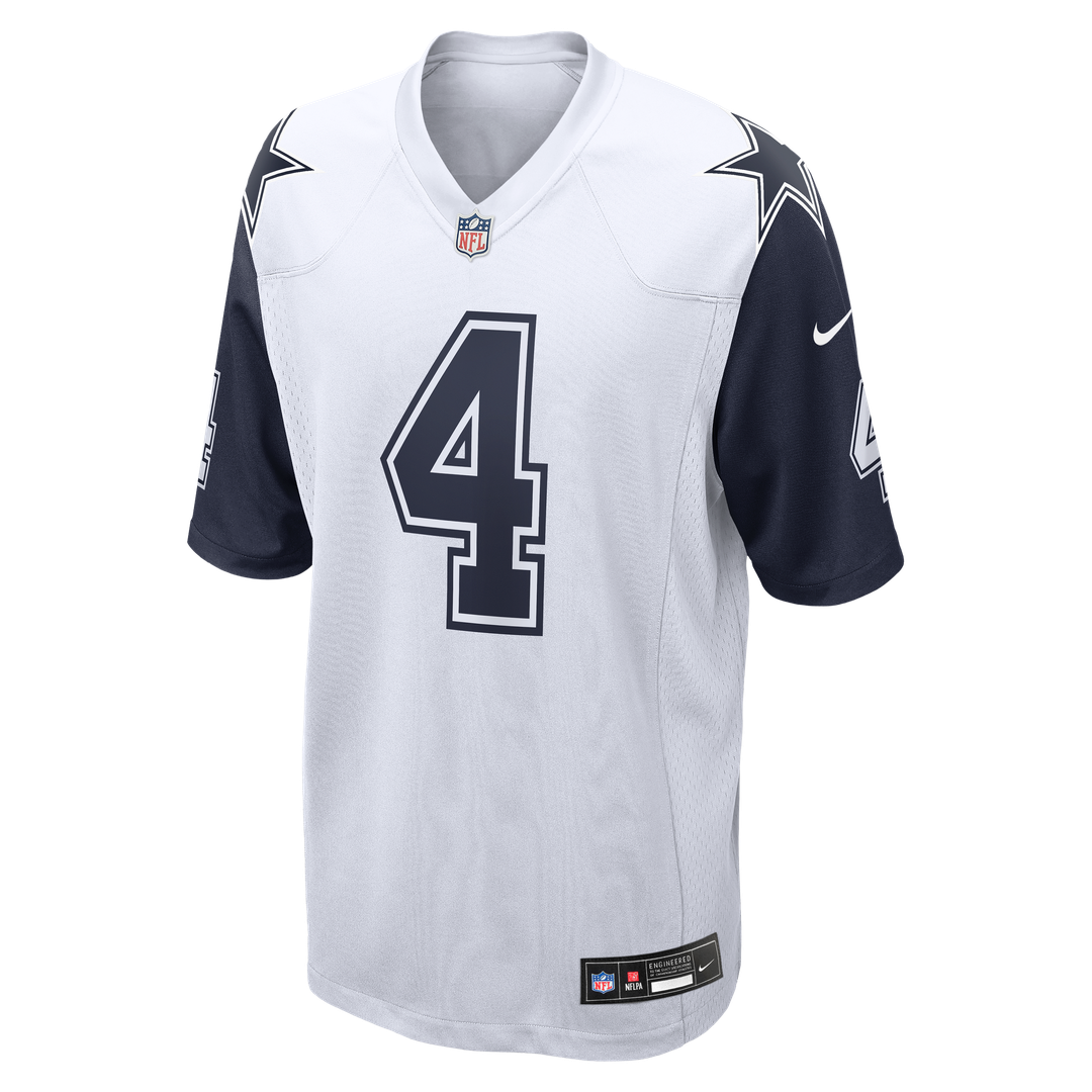 Dallas Cowboys Dak Prescott Nike White Alternate Game Team Jersey product image 6, provided for visual reference and product