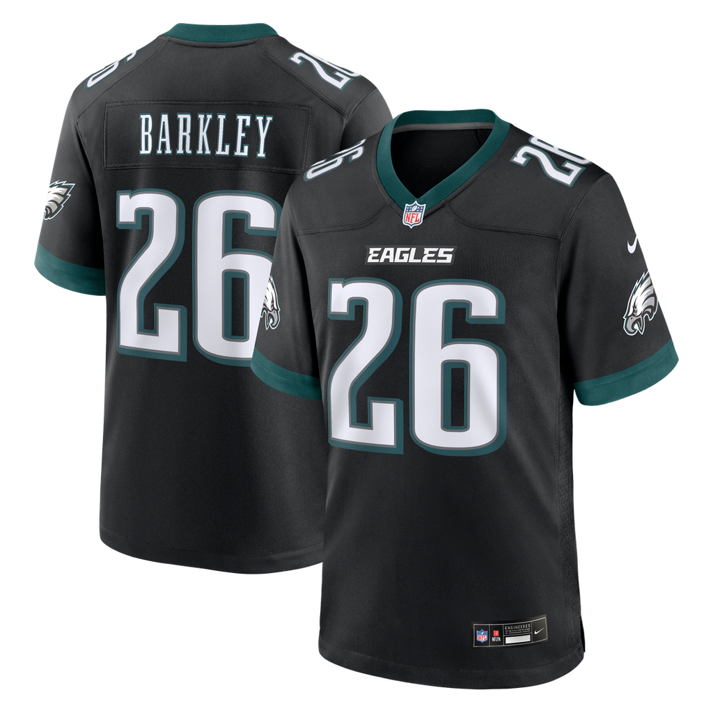 Philadelphia Eagles Saquon Barkley Nike Black Alternate Game Jersey product image 4, provided for visual reference and