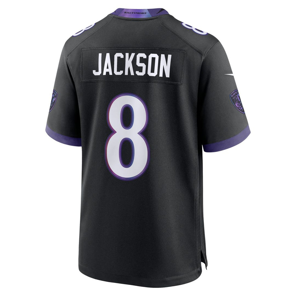 Baltimore Ravens Lamar Jackson Nike Black Alternate Game Jersey product image 6, provided for visual reference and product
