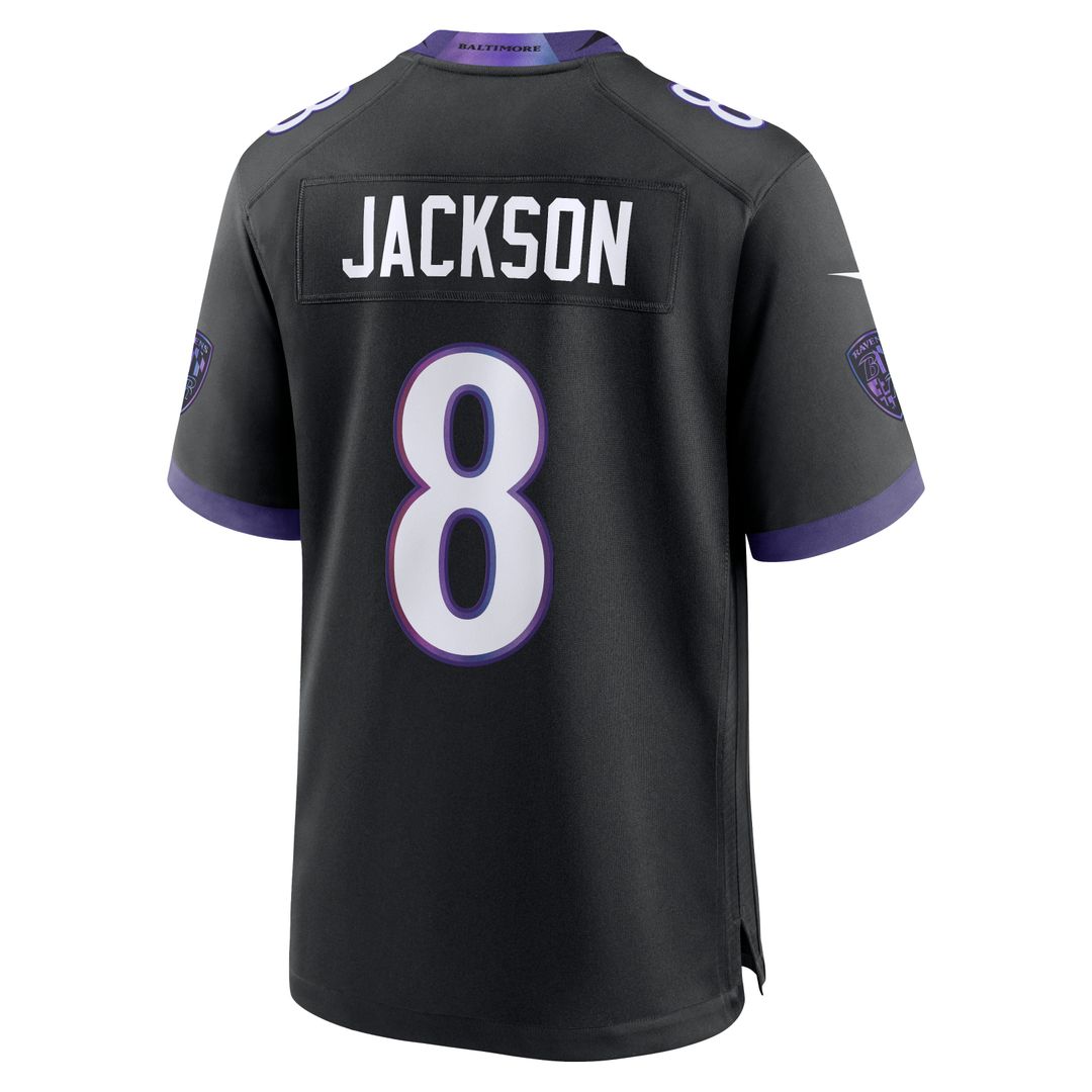 Baltimore Ravens Lamar Jackson Nike Purple Alternate Game Jersey product image 9, provided for visual reference and product
