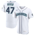 Seattle Mariners Matt Brash Nike White Home 50th Season Authentic Jersey product image 1, provided for visual reference and