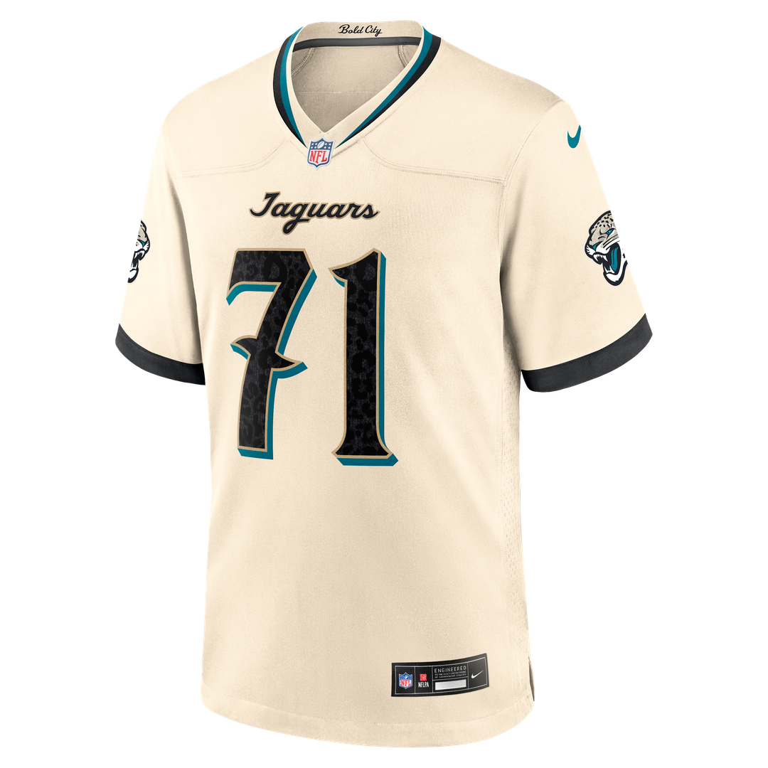 Jacksonville Jaguars Tony Boselli Nike Natural 2026 Rivalries Collection Game Jersey product image 2, provided for visual