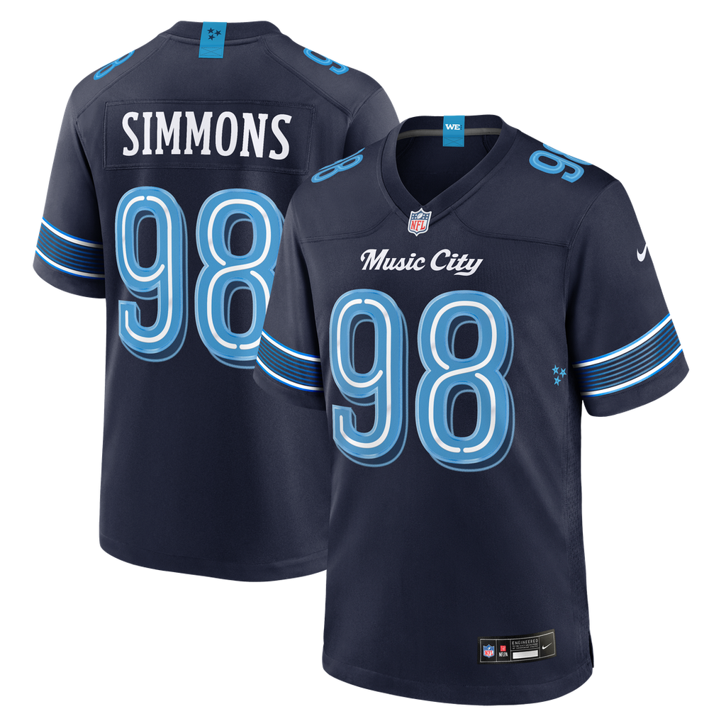 Tennessee Titans Jeffery Simmons Nike Navy 2026 Rivalries Collection Game Jersey product image 1, provided for visual
