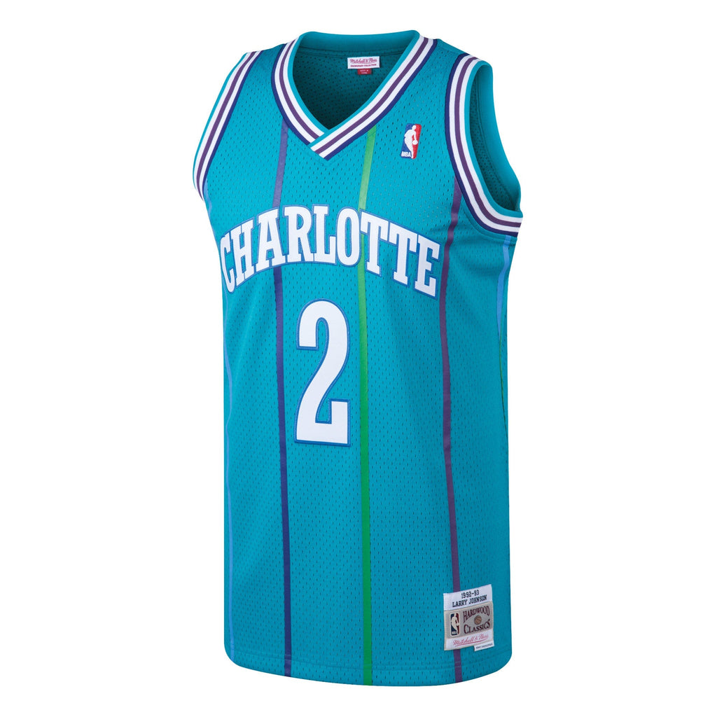 Men's Mitchell & Ness Larry Johnson Teal Charlotte Hornets product image 3